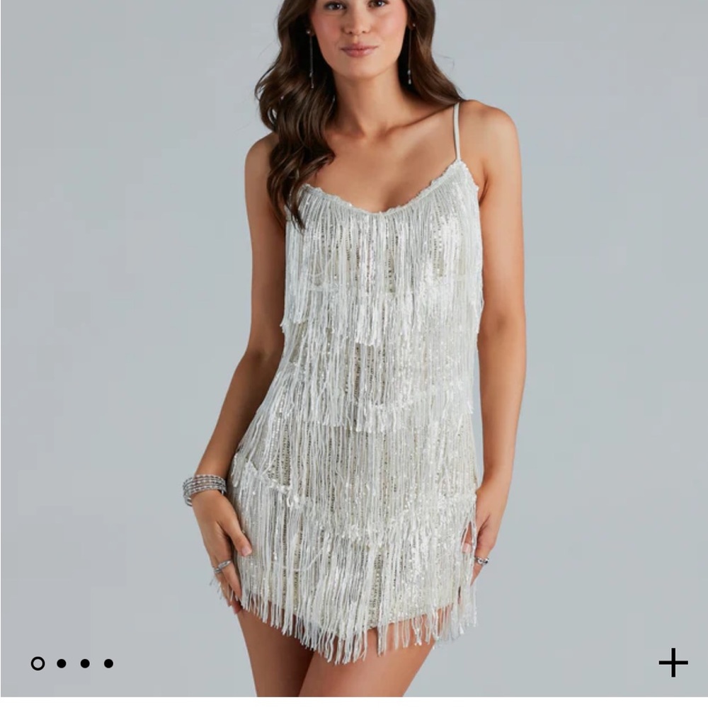 NWT Windsorstore Mya Sequin Fringe Party Dress